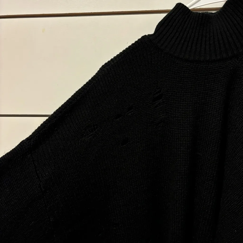 Lovers + Friends  Black Distressed Turtleneck Sweater - Image 6