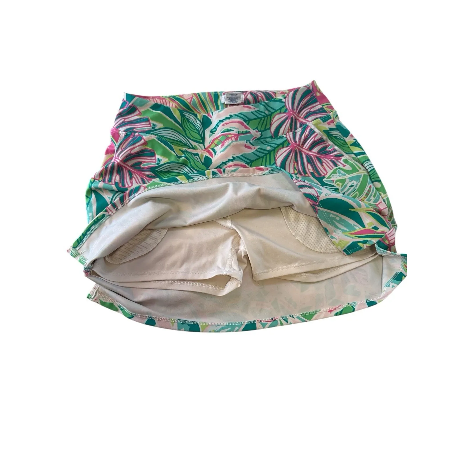 Sigrid Olsen Sport Skirt Size S Pink Green Monstera Tropical Golf Tennis Skirt - Image 5