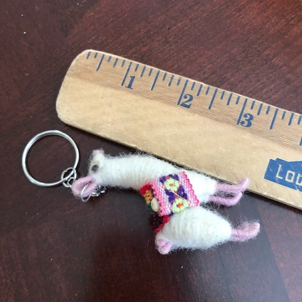 Llama Keychain White - Image 3