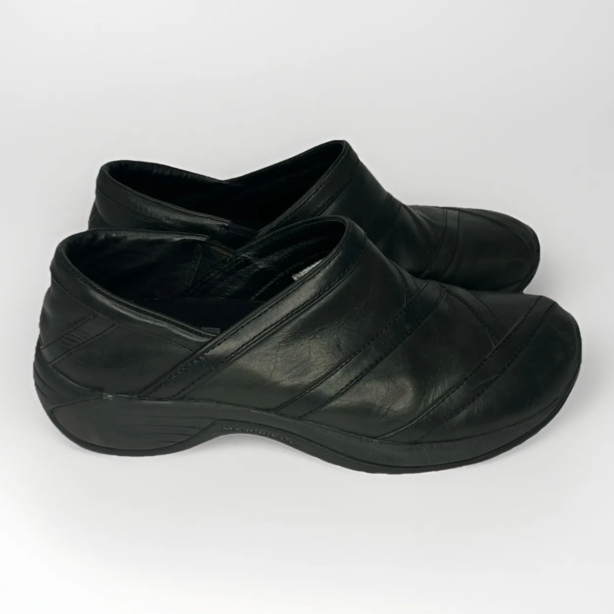 Merrell Encore Eclipse Black Leather Slip-On Comfort‎ Shoes Women's 8.5 - Image 6