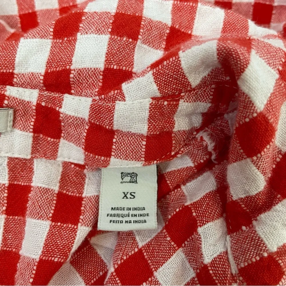 Scotch & Soda Ruffled Gingham Quarter Zip Top Size Extra Small - Image 6