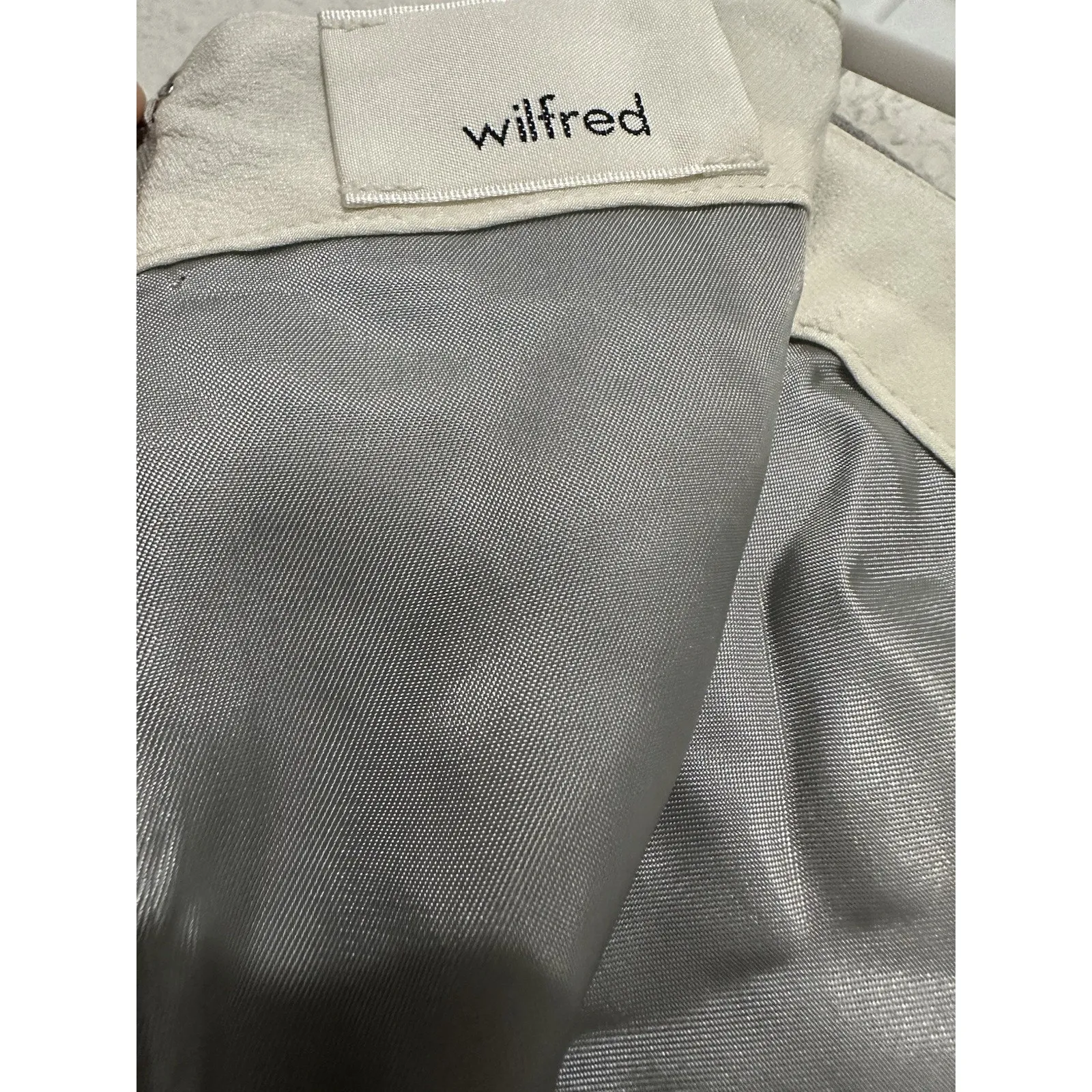Aritzia Wilfred Front Tie Wool Cashmere Blend Skirt Light Grey Size 2 Gray - Image 6