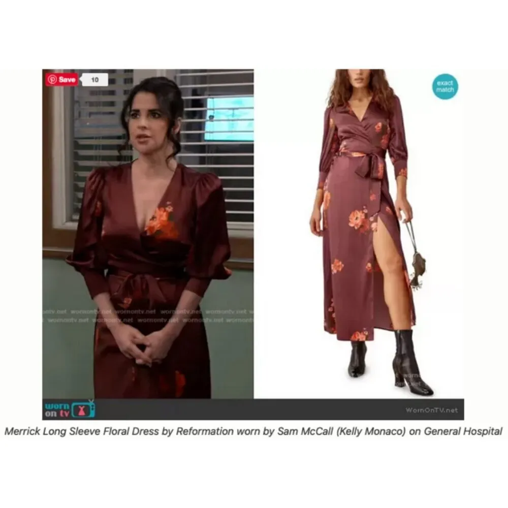 💕REFORMATION💕 Merrick Silk Dress ~ 100% Silk Azusa Floral Print XS NWOT - Image 9