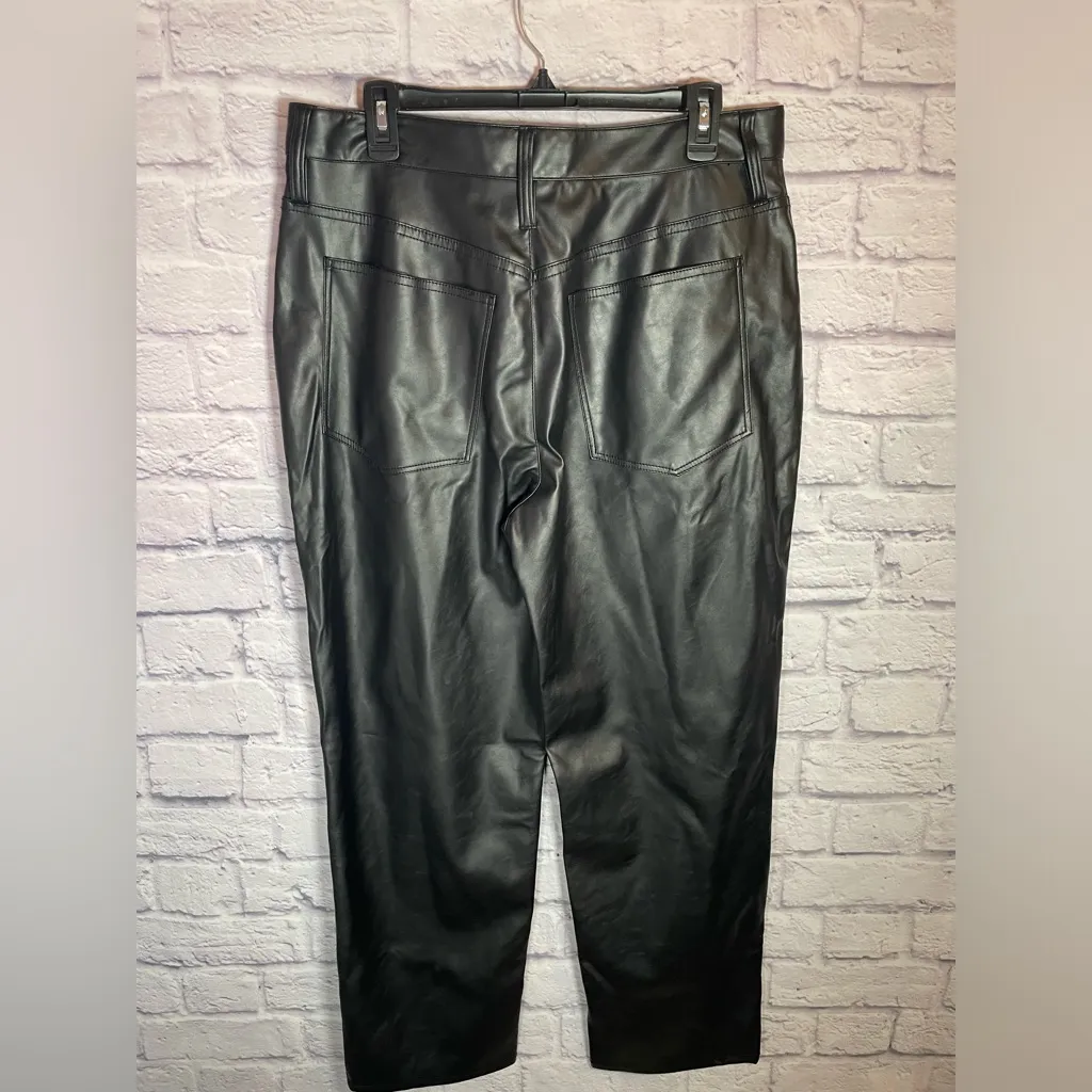 Madewell Perfect Vintage Straight Faux Leather Pants Black Size 31‎ - Image 7