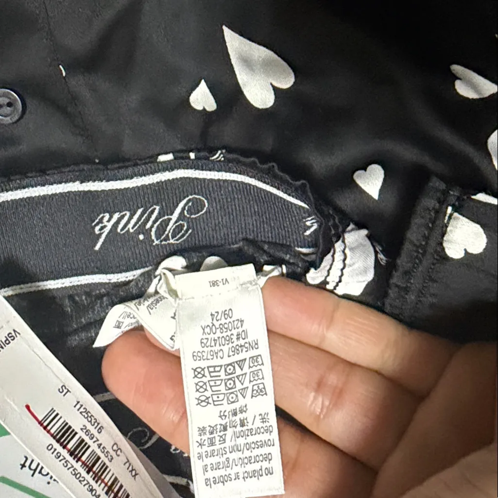 🩷PINK Victoria's Secret Black and White Heart Pajama Shorts - Image 4