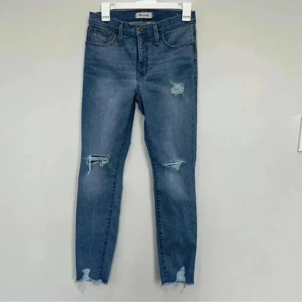 Madewell 9" High-Rise Skinny Jeans in Ontario Wash: Distressed-Hem‎ Editi… - Image 2