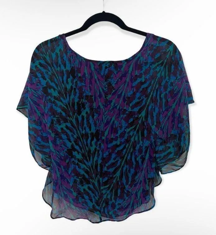 EXPRESS SZ XS abstract flowy blouse - Image 4