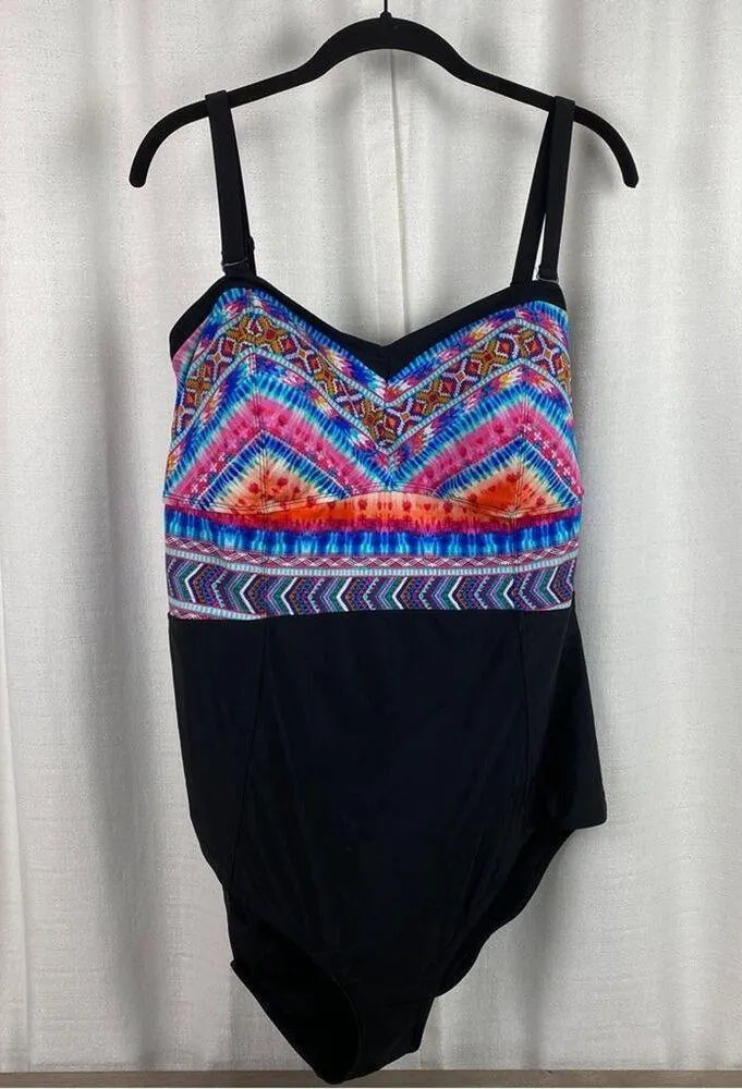 Torrid Black&Multi Color One Piece Swimsuit Sz.3 - Image 3