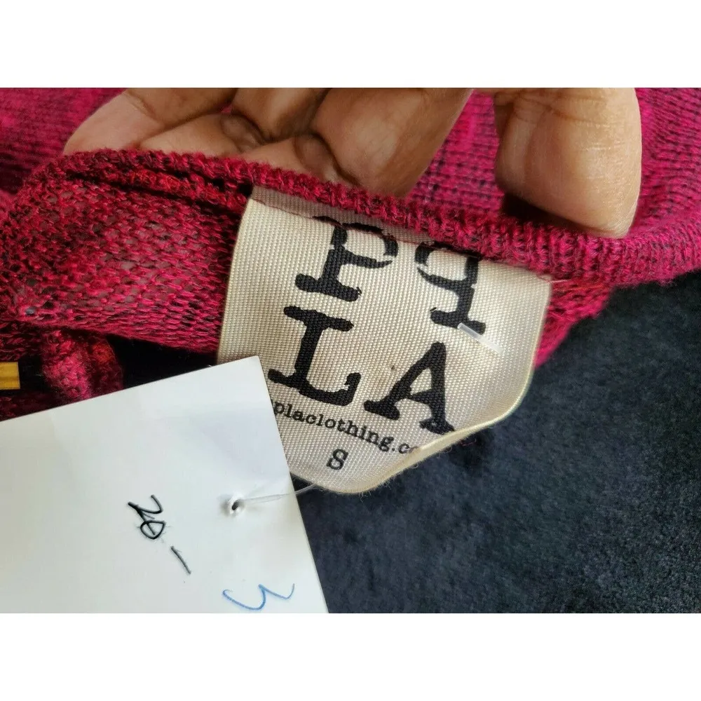 Boutique PPLA Women Red Polyester Scoop Neck 3/4 Sleeve Casual Sweater Size S - Image 9