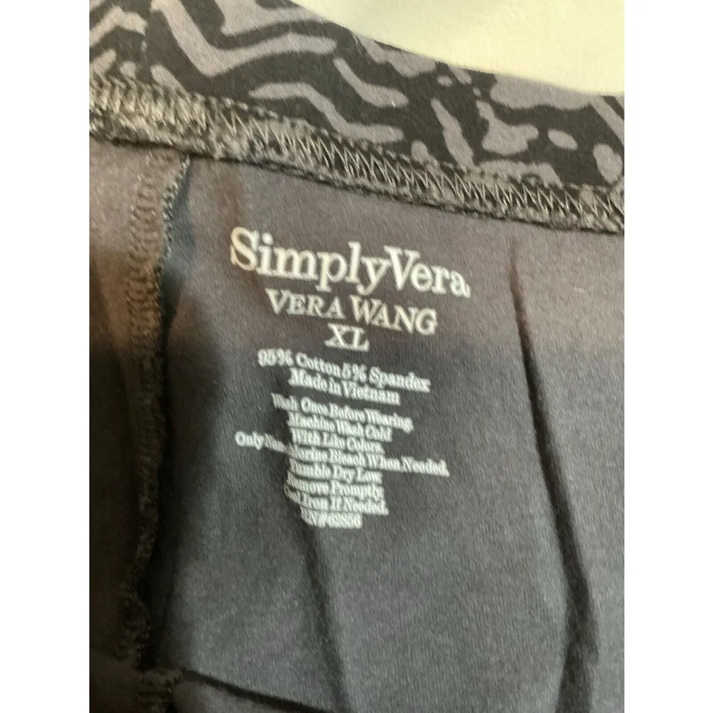 Simply Vera Vera Wang Women Legging Black Mid Rise Elastic Waist Pull On Size XL - Image 6