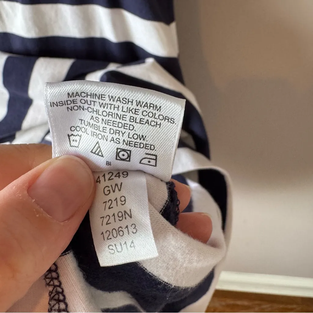 Hanna Andersson Women’s Navy and White Striped‎ 100% Cotton Dress Size Small Blue - Image 10