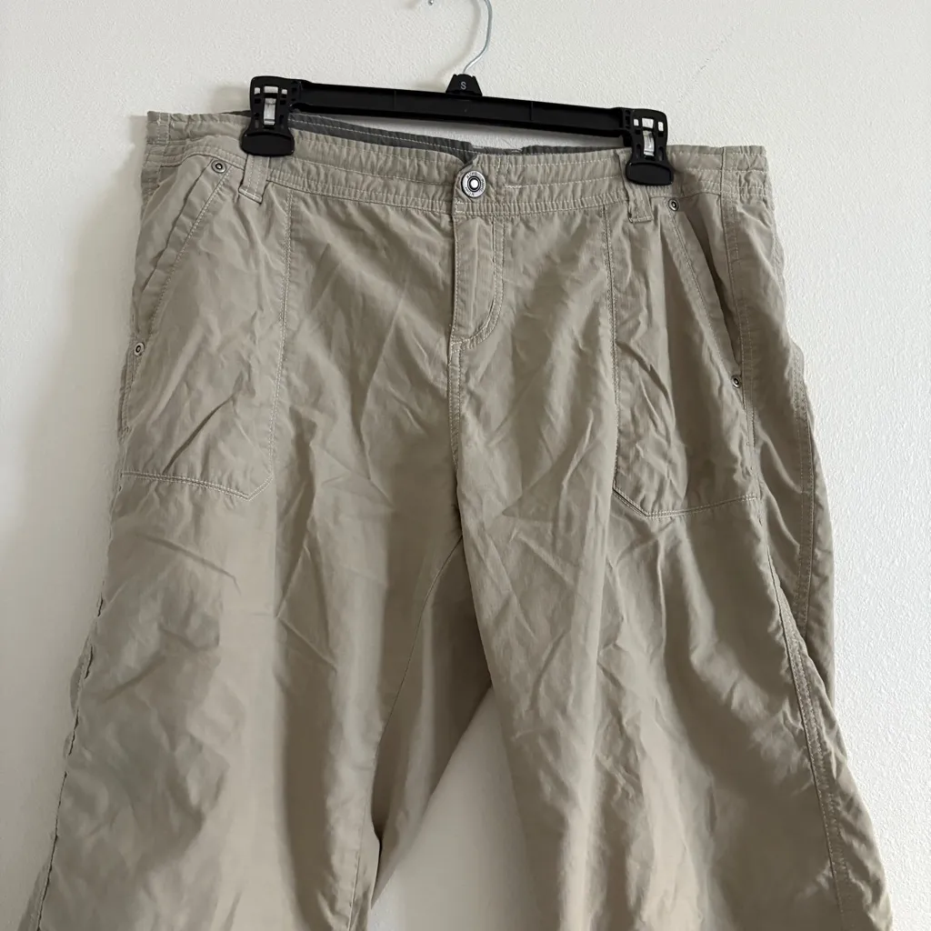 Kuhl Capri Pants Womens Size 14 Khaki Green Free Range Cropped Gorpcore Hiking - Image 2