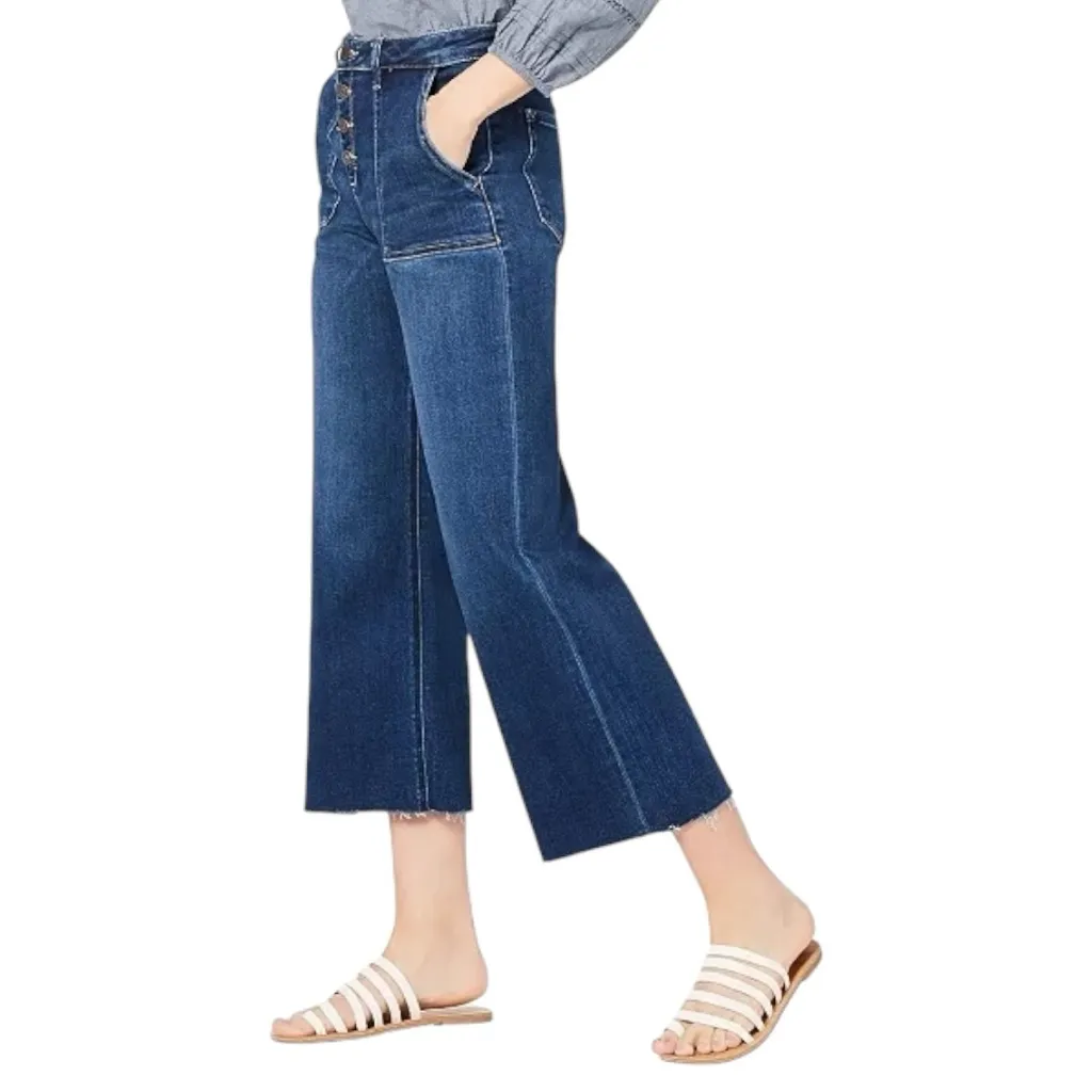 Hidden Denim Women’s Size 28 Blue Wash Nori Cropped Wide Leg Jeans - Image 2