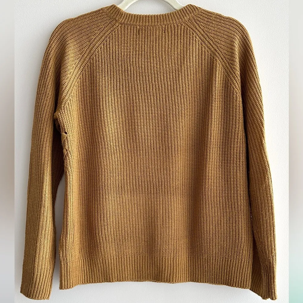 Pink Rose Gold Cable Knit Sweater, Crewneck Sweater, Size Medium - Image 13