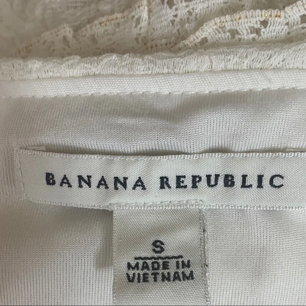 Banana Republic Off White Textured Lace Cami Tank Top Size Small - Image 8