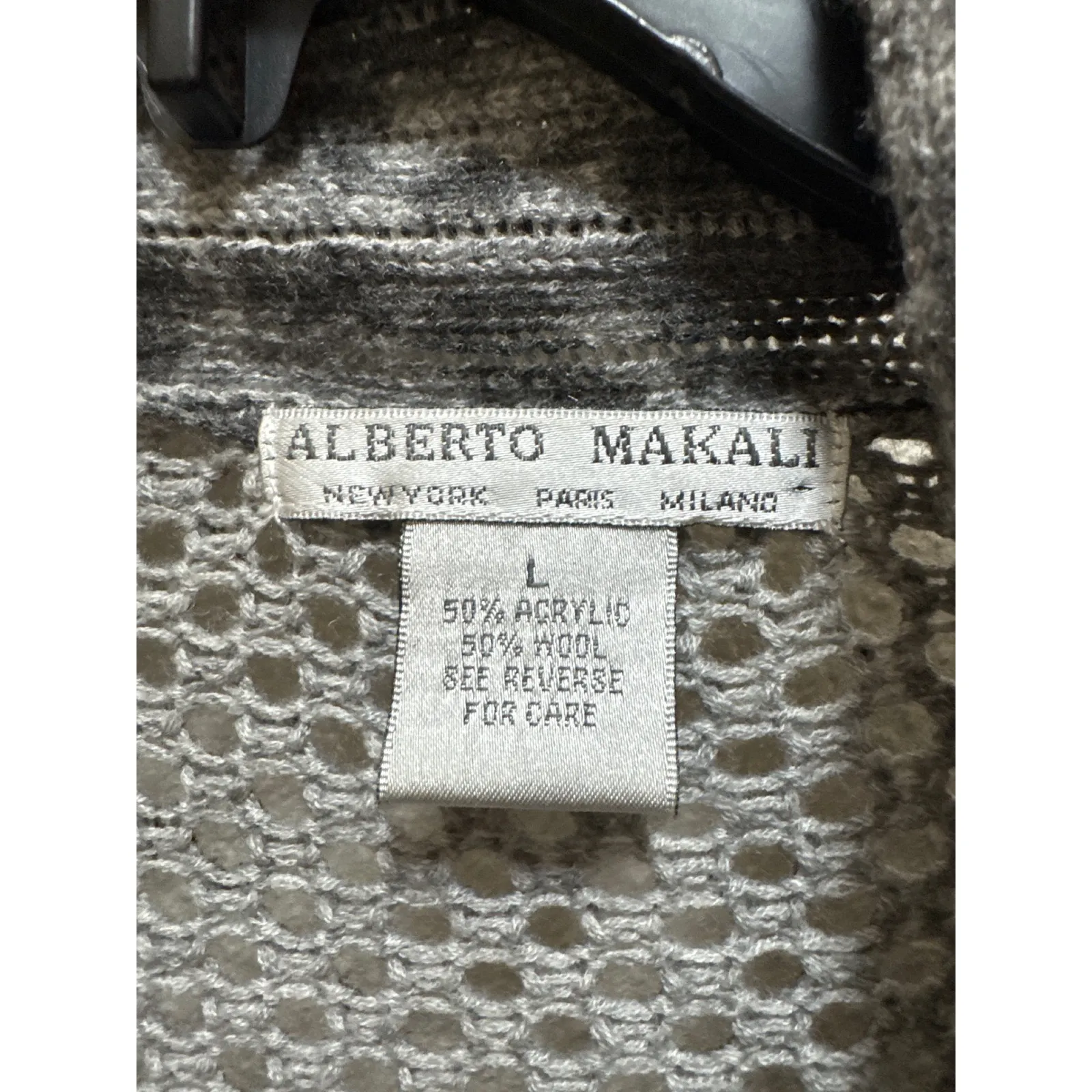 ALBERTO MAKALI Women's Gray Leopard Ombre Open Front Cardigan Sweater Size L - Image 2