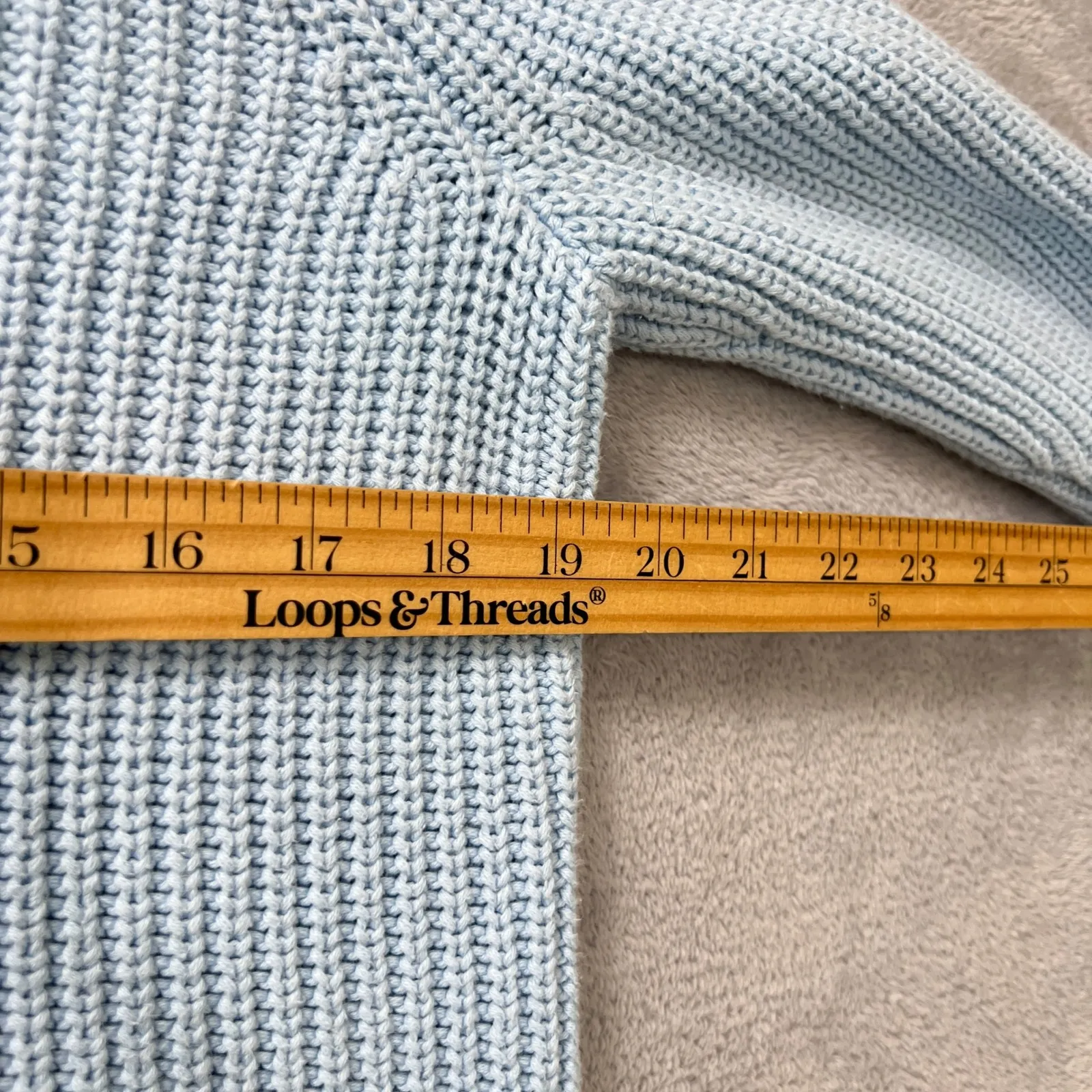 Style & Co‎ Blue Chunky Knit Button Cardigan Sweater Women's Small 100% Cotton - Image 6