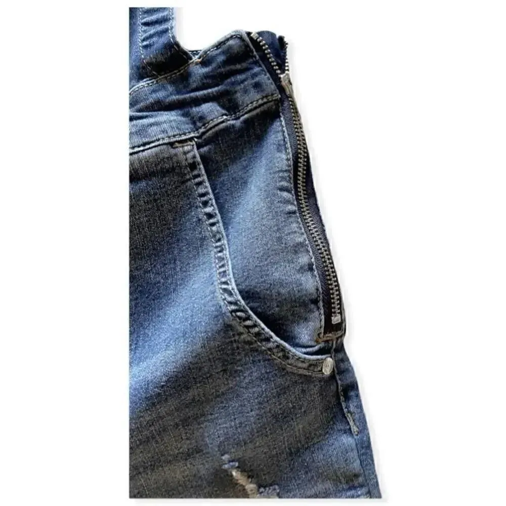 Wallflower WOMENS DENIM Skinny OVERALLS, Size S Blue - Image 5