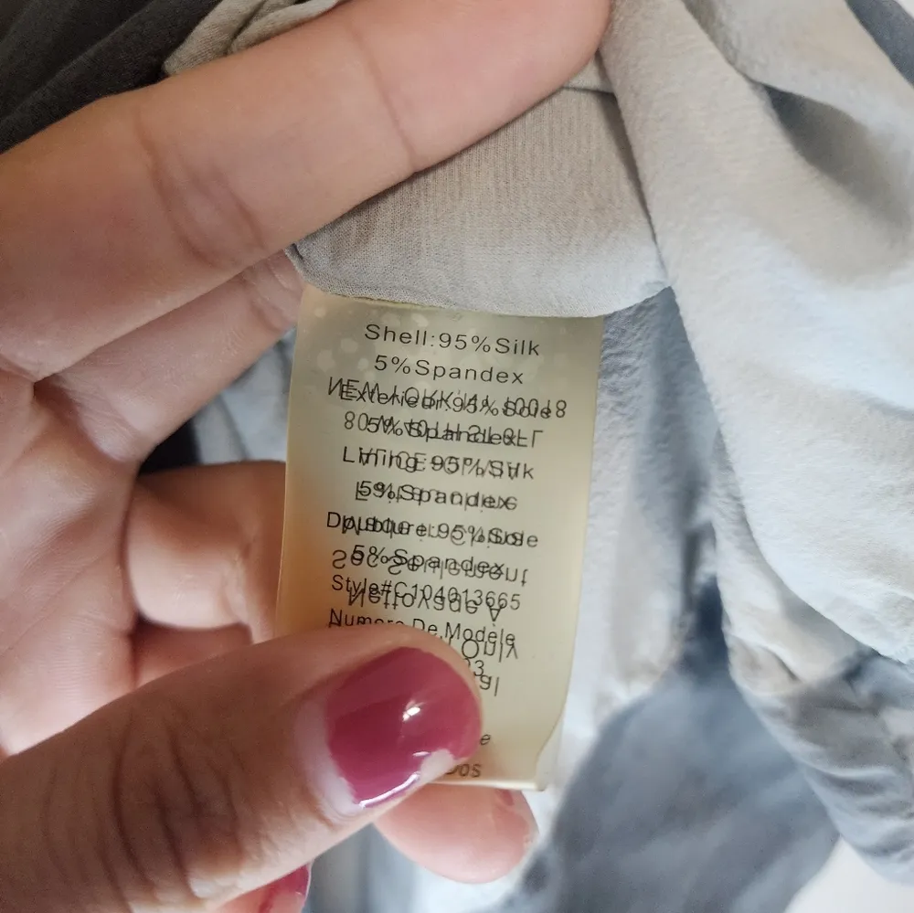 Alice + Olivia Gray Silk One Shoulder Top - Image 3