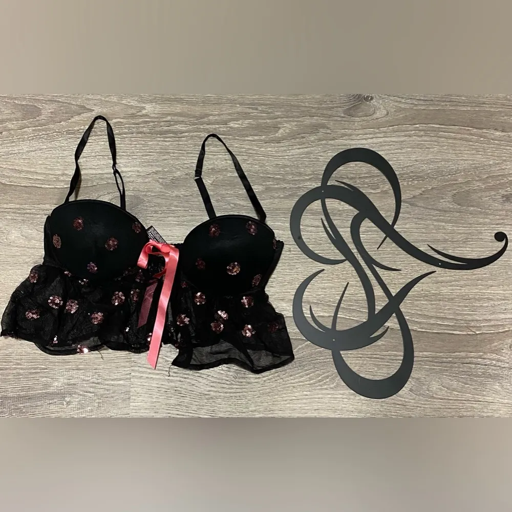 Victoria’s Secret Sexy Little Things Semi Sheer  Sequined Polka Dot Ling… - Image 2