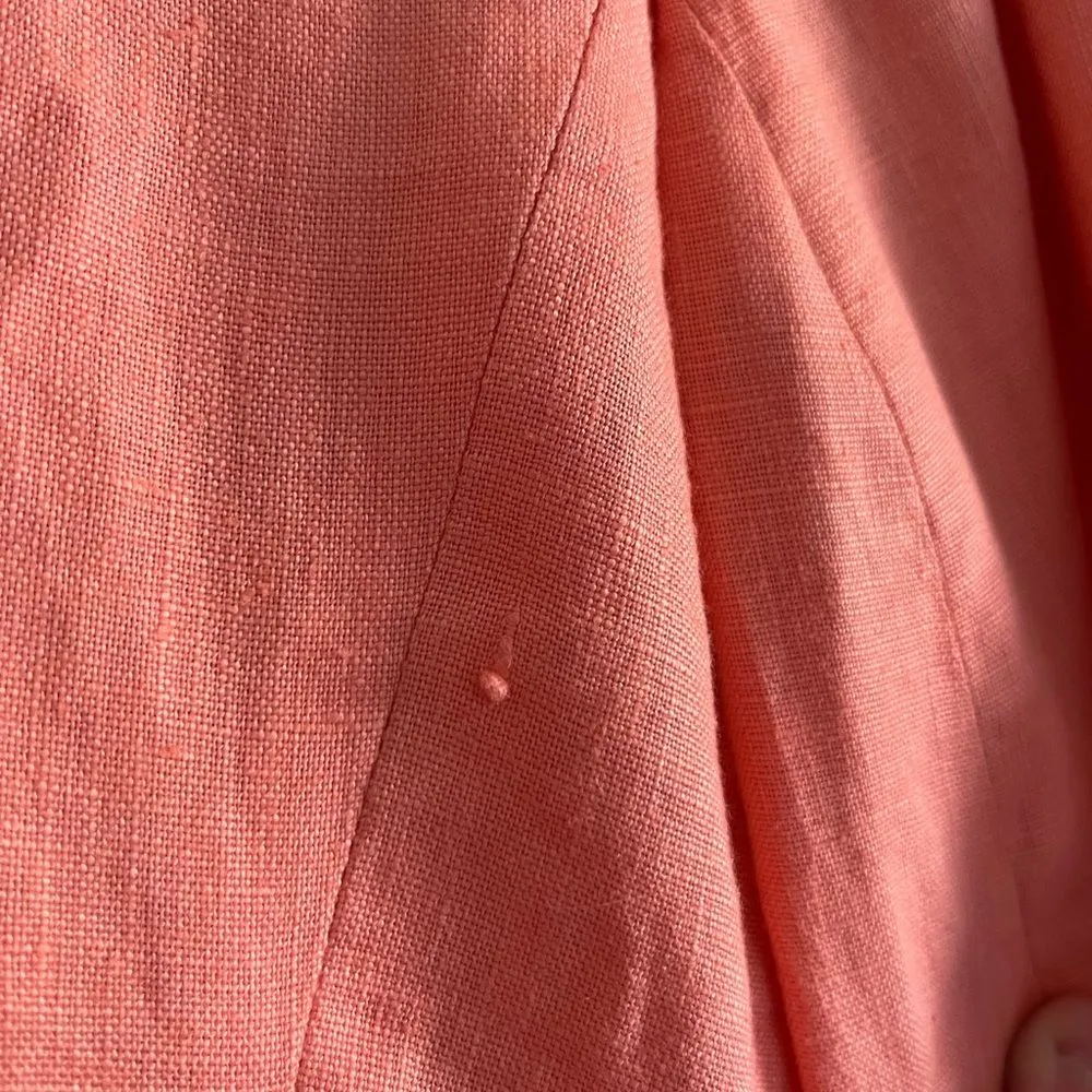 Bagatelle Coral Linen Blend Blazer Womens M, Button Front Lightweight Jacket Orange Size L - Image 5