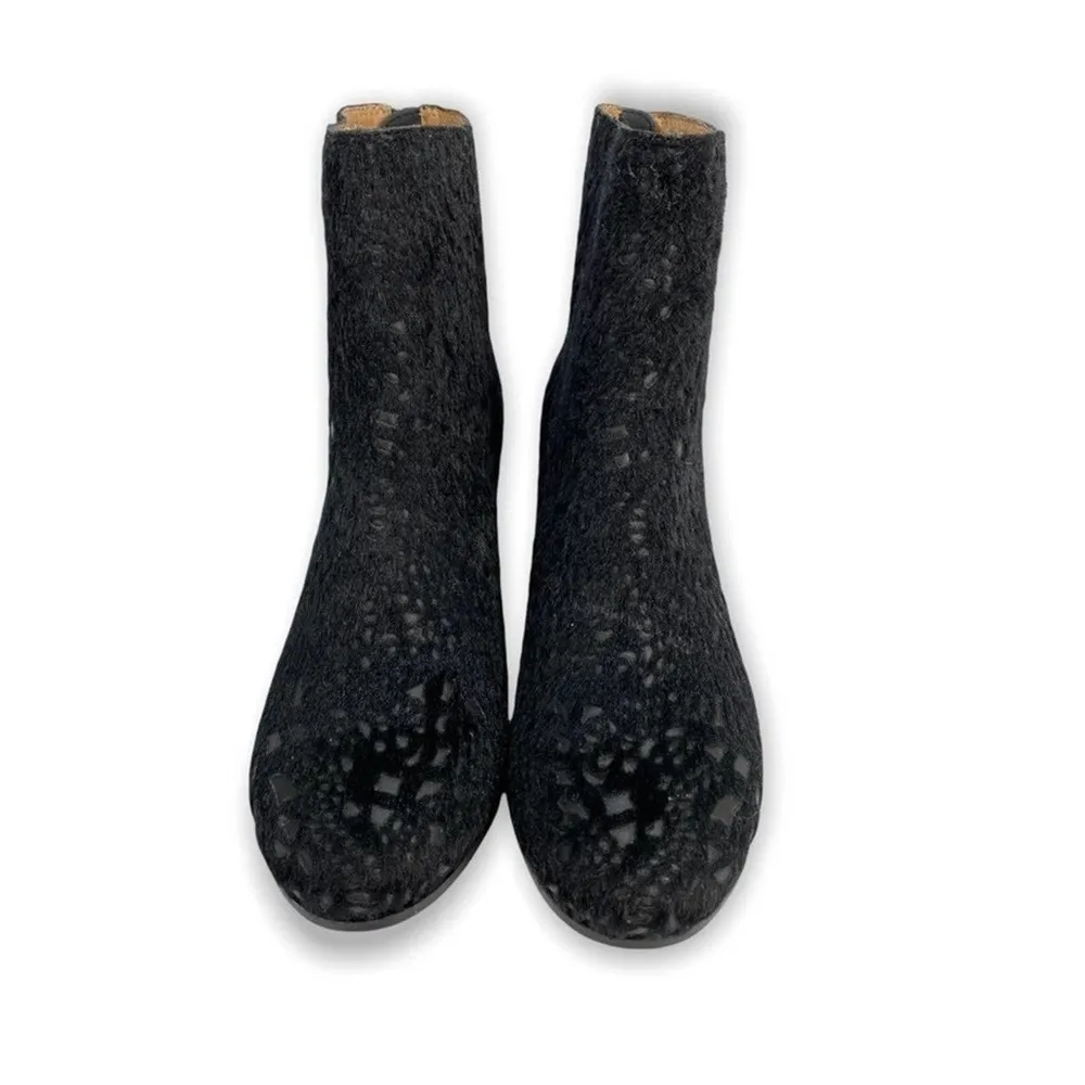 Anthropologie Bettye Muller Black Sibyl Burnout Faux Calf Hair Boot - Image 7