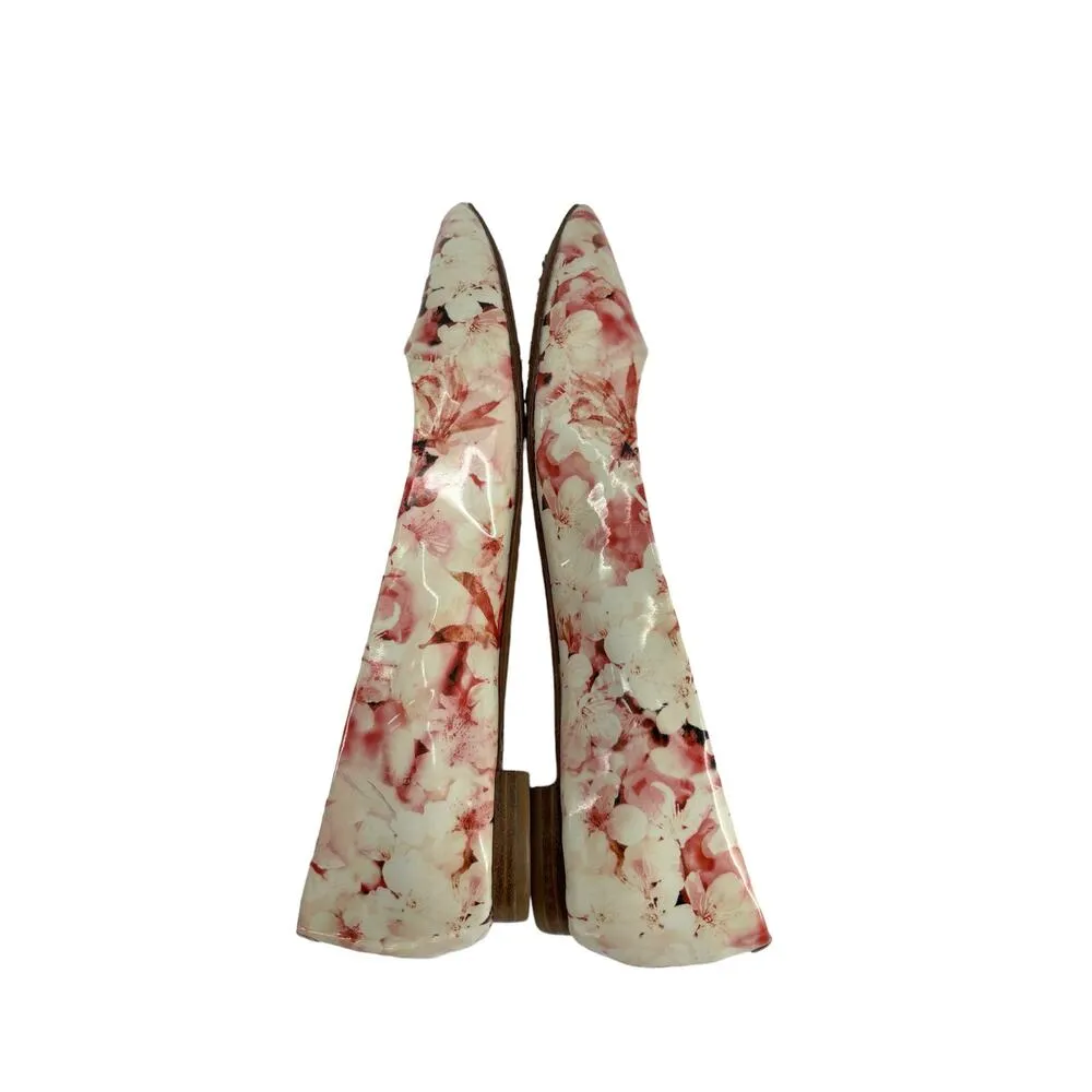Alice + Olivia Flats Womens 39 Hudson Pink Floral Patent Leather Pointed Toe - Image 5