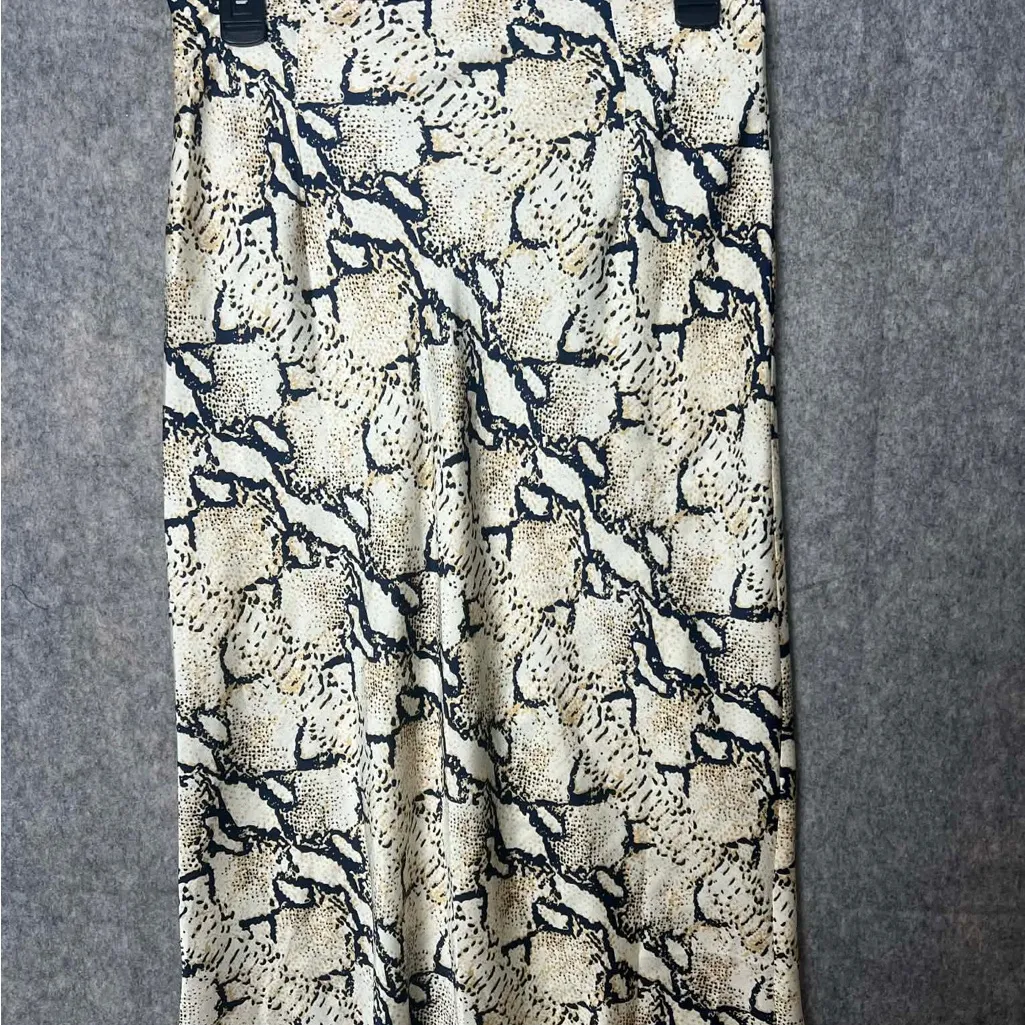 Princess Polly Women Size 6 Black Cream Snakeskin Print Midi Skirt - Image 3