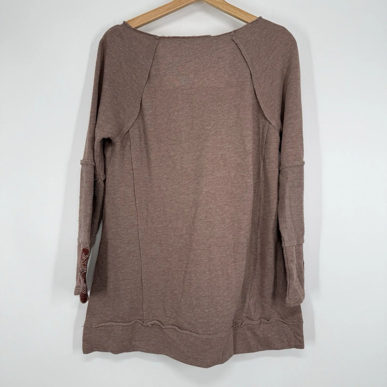 Soft Surroundings Embroidered Boho Tunic Top Size S Taupe Multicolor Applique - Image 6