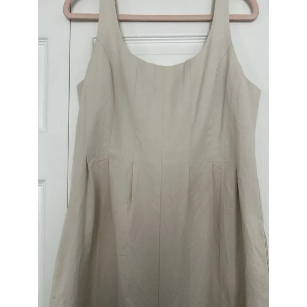 Madewell Jumpsuit Drapey Twill Sleeveless Wide-Leg Tank Muted Stone Size 10 - Image 4