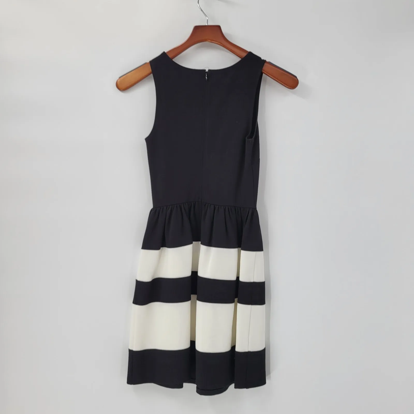 Bar III Womens Dress XS Black White Sleeveless Fit & Flare‎ A Line Stretch Mini - Image 2