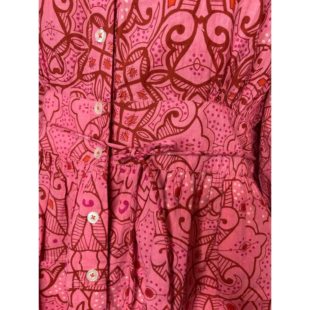 NWT Ro’s Garden Hunan Floral Mini Dress Size M Pink Flutter Sleeve V Neck Size M - Image 13