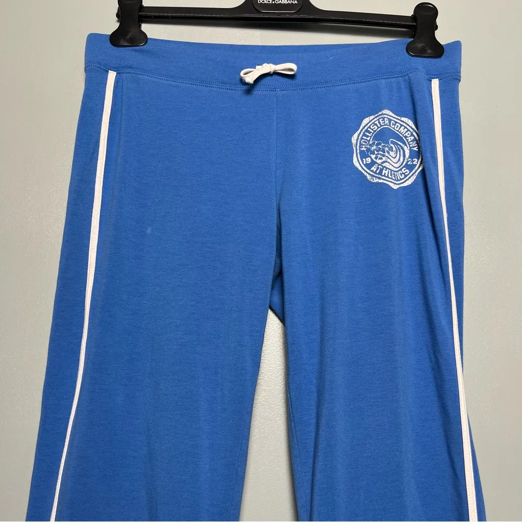 Y2K Hollister Flared Yoga Pants Blue White Low Rise Sweatpants Women’s Size S - Image 3