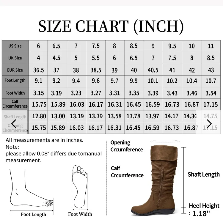 Vepose Women’s Camel Knee High Comfortable Boots Suede Slouch Flat Boots Sz 6. Tan - Image 16