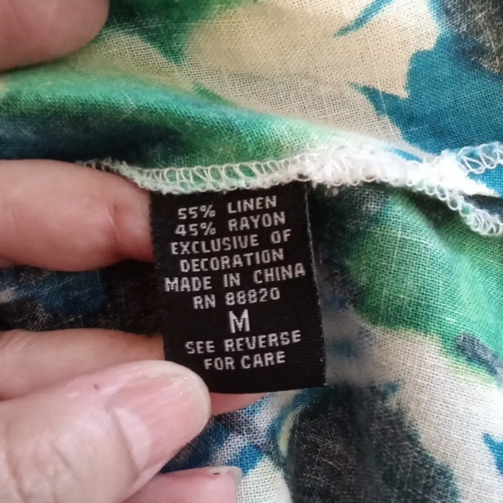 Frenz By Theresa Renz Vintage Tunic Colorful Art To Wear Vacation Womens Medium Blue - Image 7