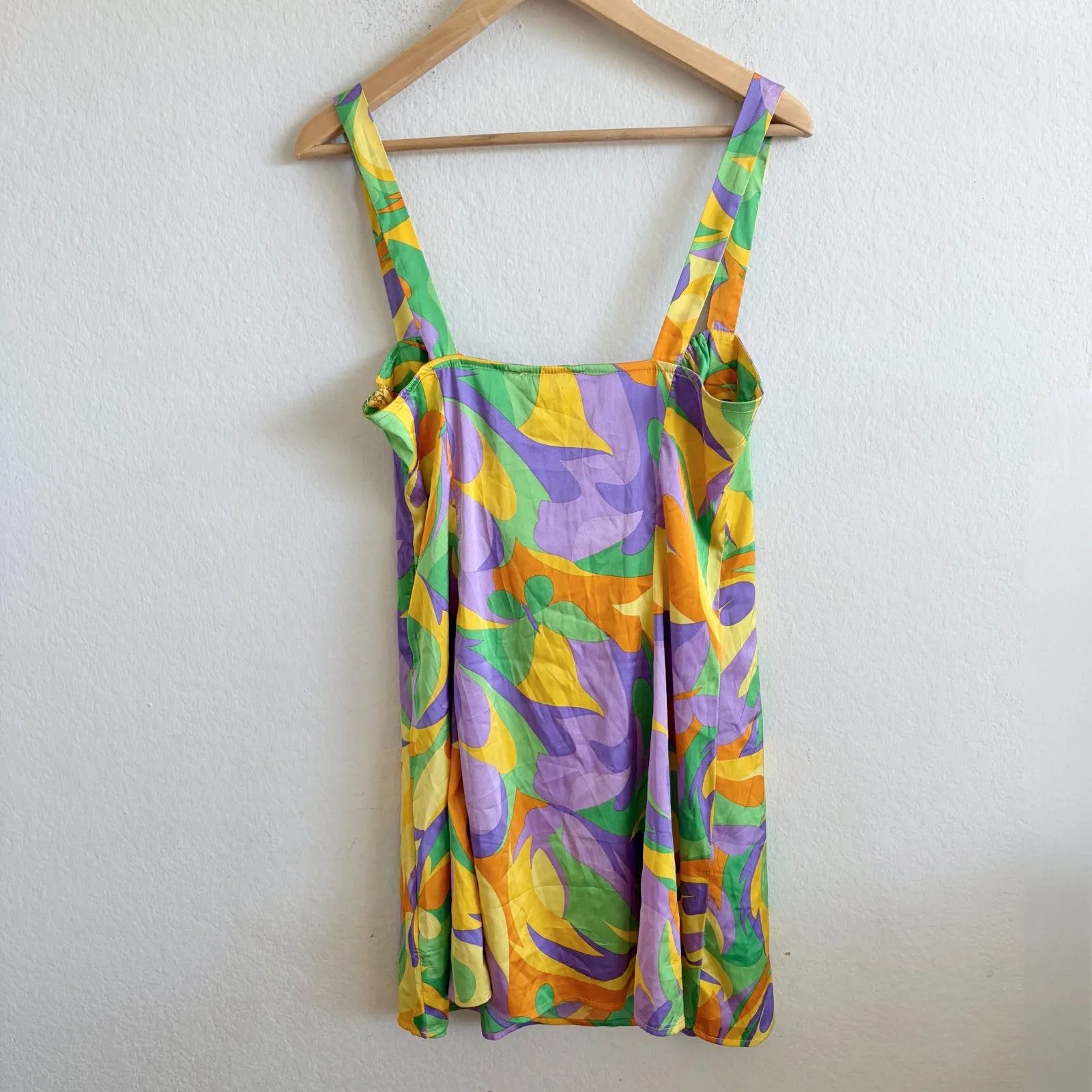 DANIELLE BERNSTEIN WeWoreWhat Paisley Mini Dress Womens Large Y2K Whimsigoth - Image 3