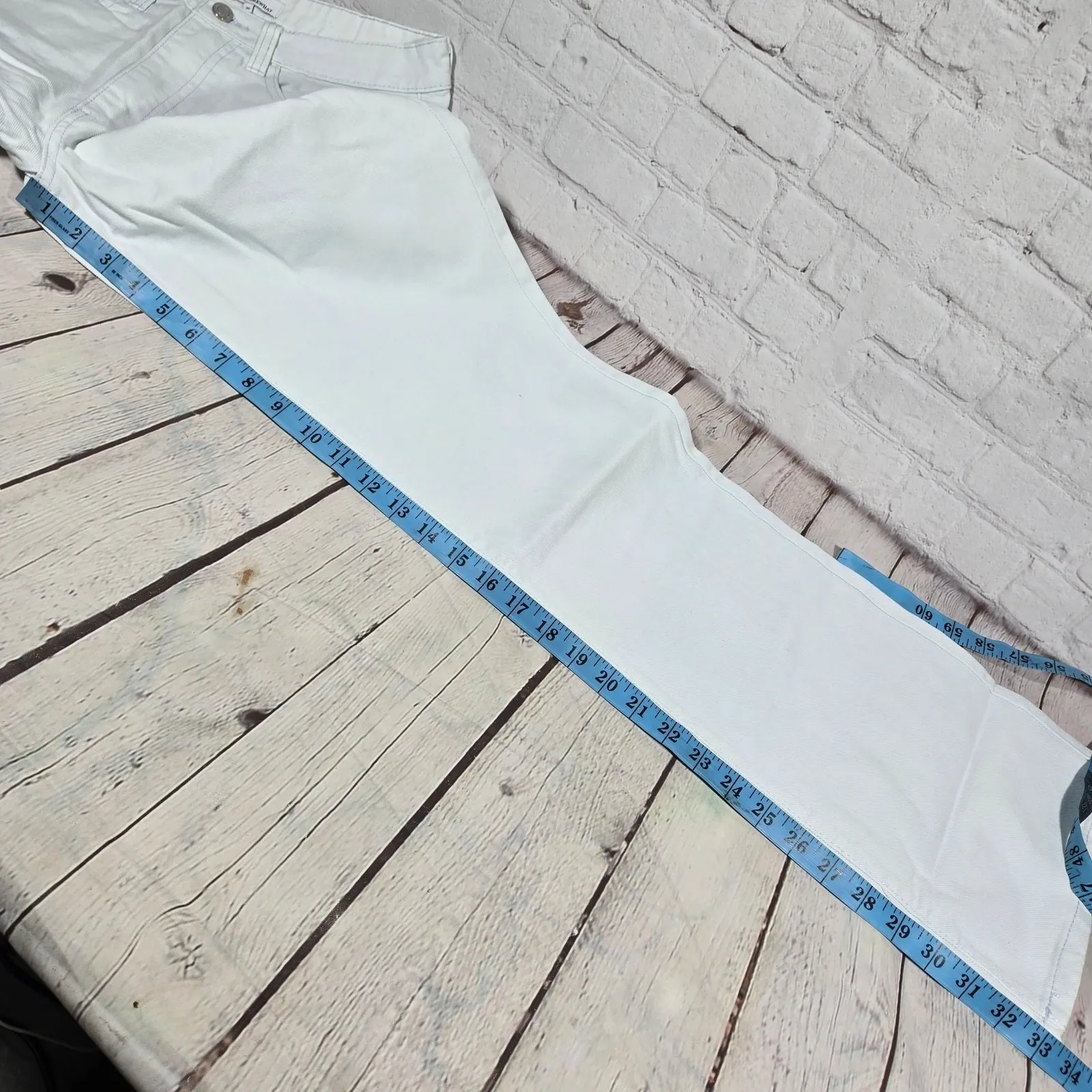 WEWOREWHAT Kick Flare Jeans Size 30 Stretch Denim Super Bleached - Image 11