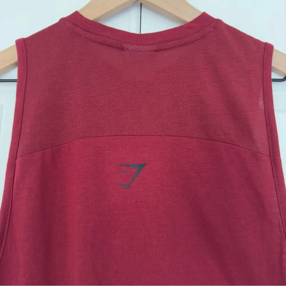 Gymshark sleeveless athletic tank top gym workout red black Athleisure active S - Image 3