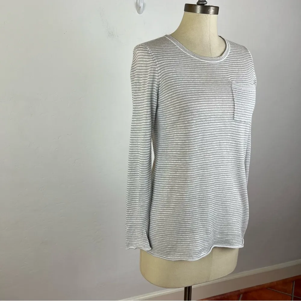 Eileen Fisher Lightweight Organic Linen Stripe Pullover - Image 2
