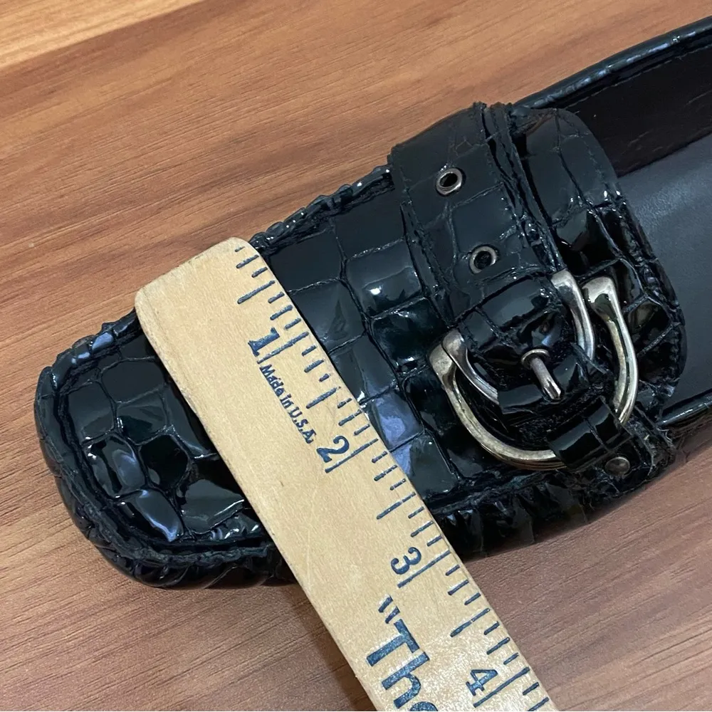 CIBW 40351 Black Croc Patent Leather Buckle Strap Loafers 8.5M - Image 13