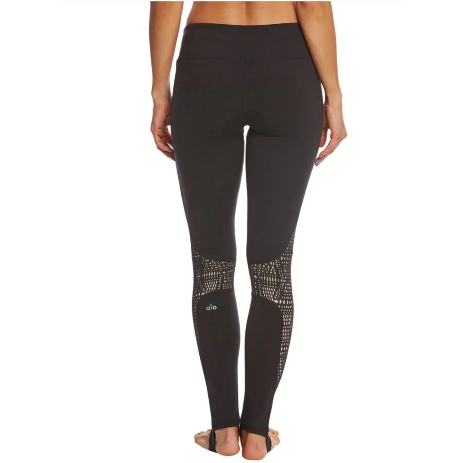 Alo Yoga Black West Coast Leggings Laser Cut Stirrup Sporty Sleek Activewear XS - Image 6