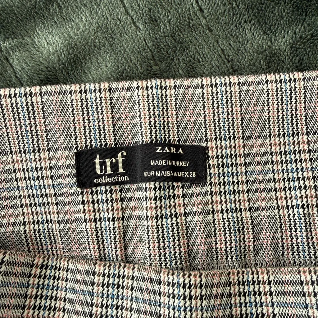 Zara Gray Plaid Slim Fit Pants Size Medium - Image 6