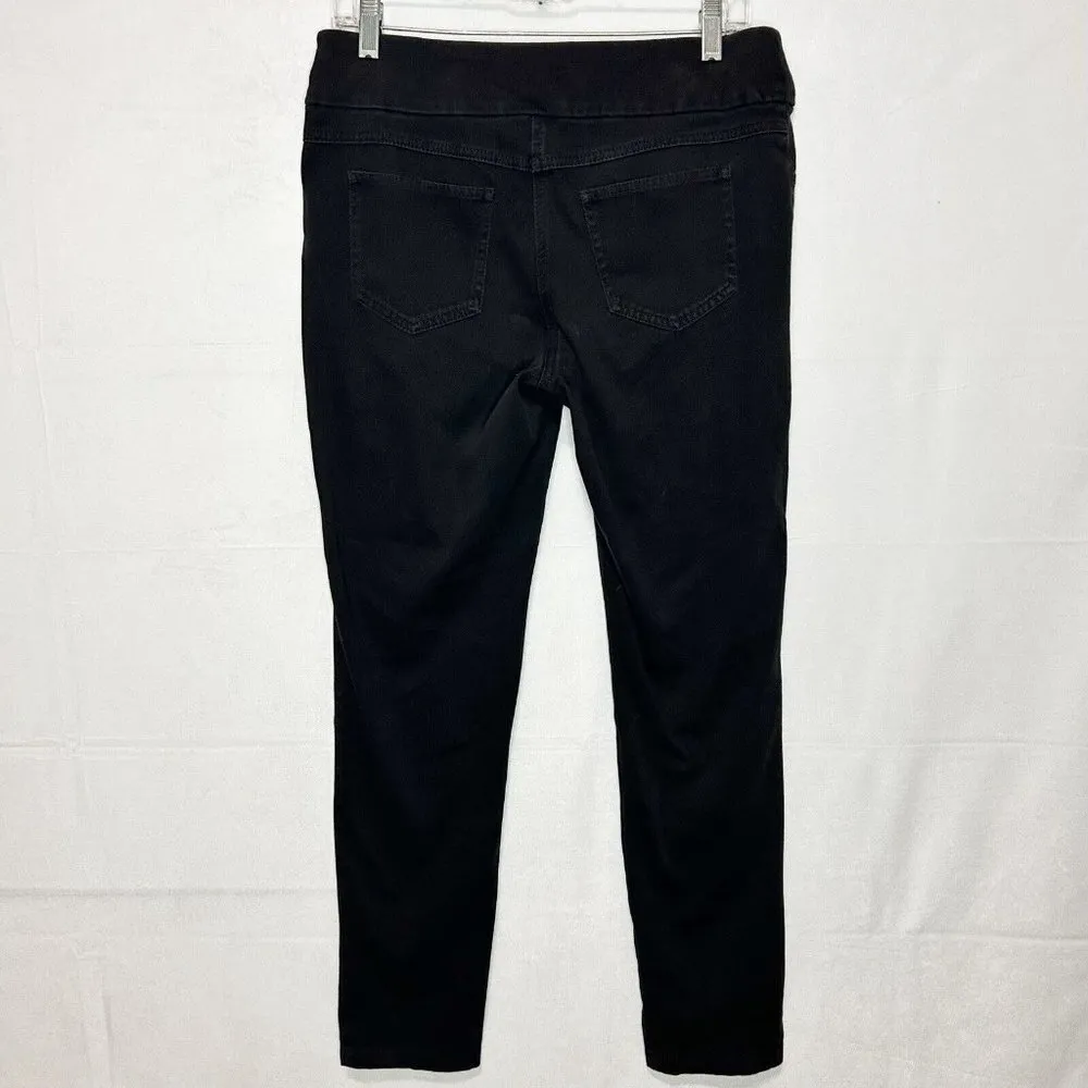 Ruby Rd. Skinny Jeans Womens 10 (31x28.5) Black Stretch Pull-On Faux Pockets - Image 4
