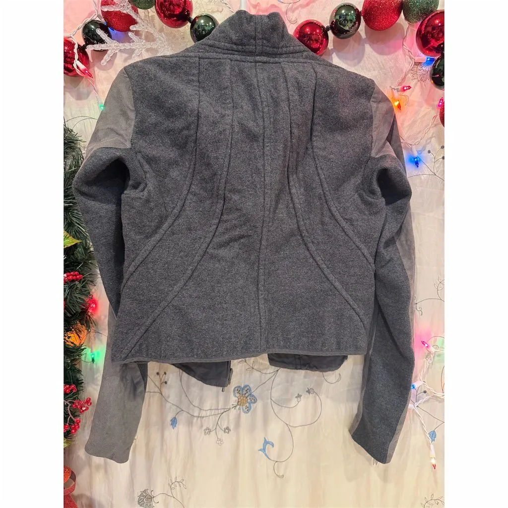 JNBY Women's Gray Moto Jacket Size S Casual Zip Up Two - Image 5