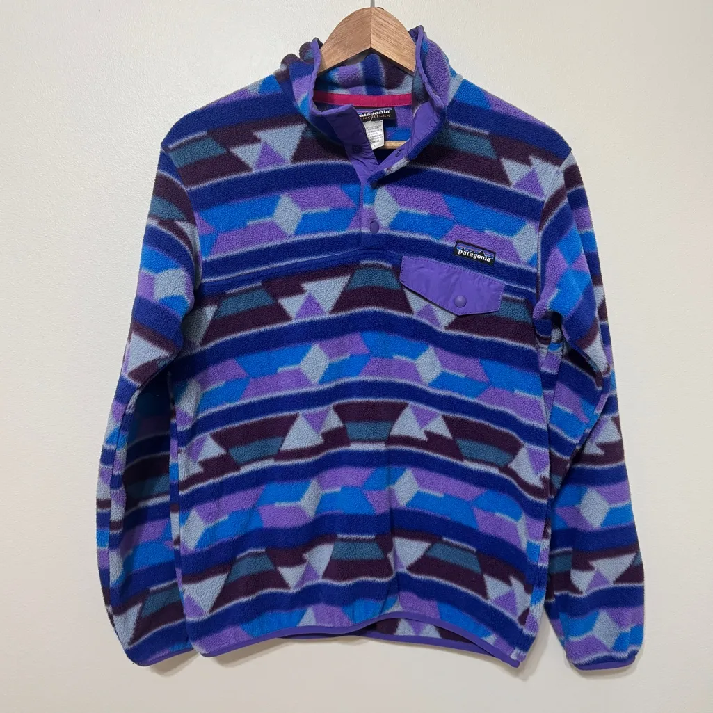 Patagonia Aztec Synchilla T-Snap Fleece Pullover Size Small Women’s Jacket Rare - Image 2