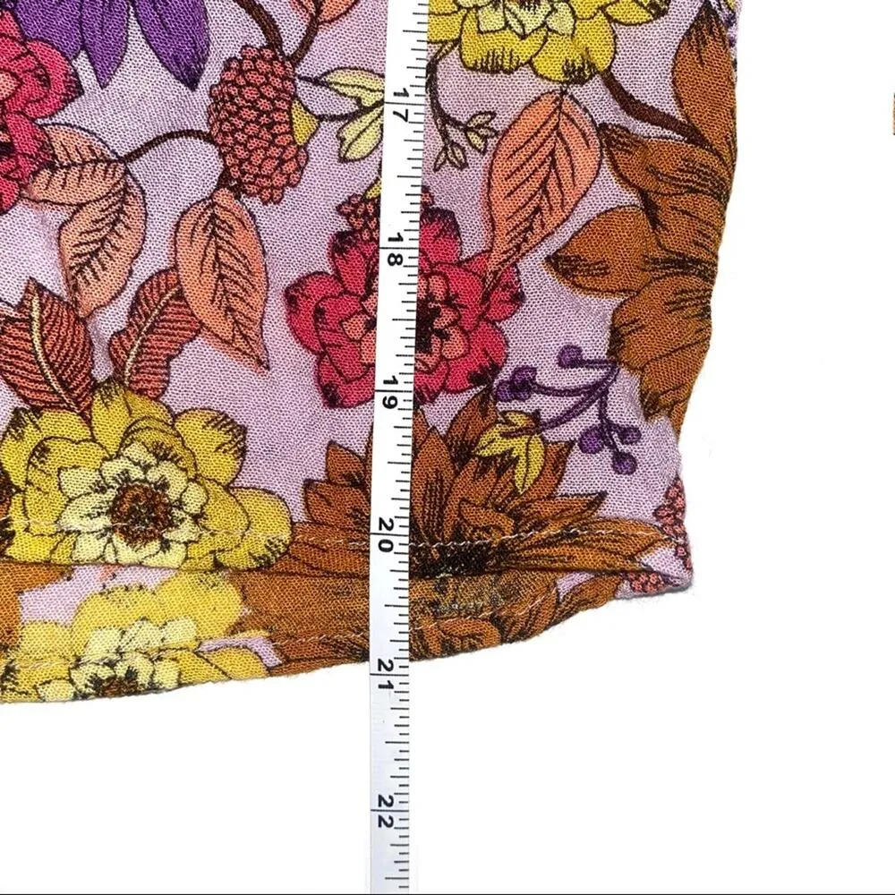 Anthropologie Raga Floral Long Sleeve V-Neck Blouse SMALL - Image 7