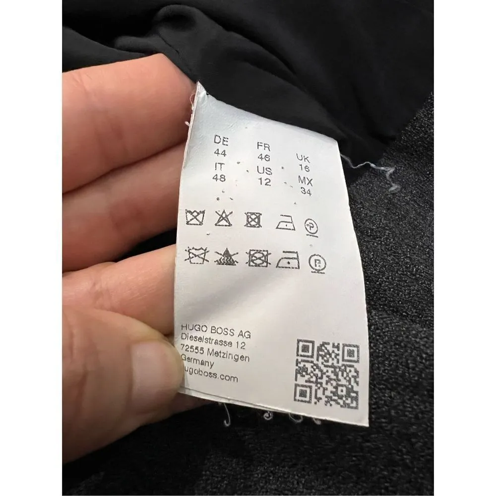 Hugo Boss  grey blazer jacket classic career hidden button size 12 - Image 9