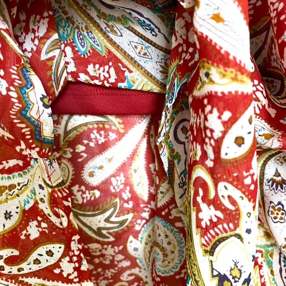 Xhilaration Red Paisley Bohemian Sleeveless Maxi Dress Festival Size M - Image 7