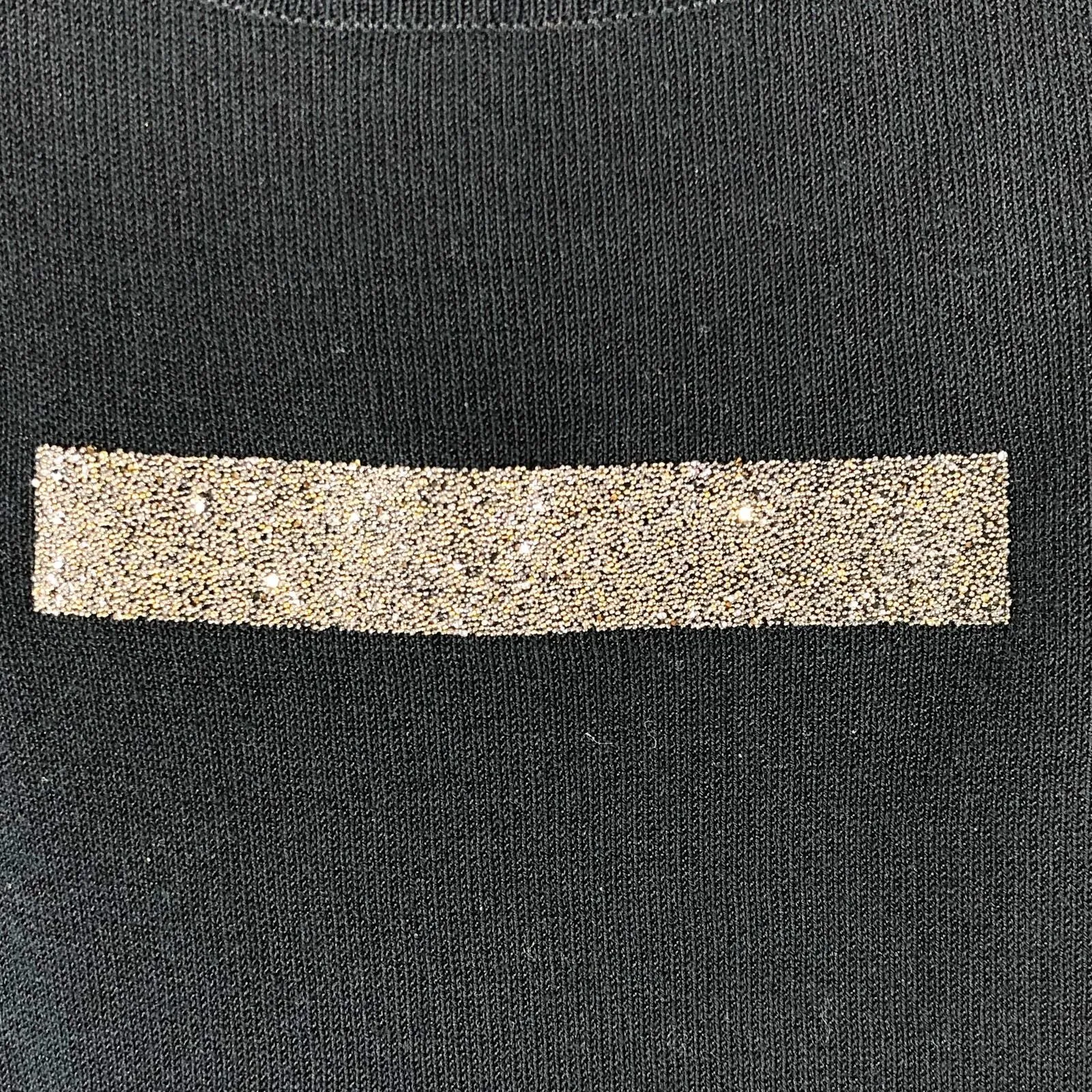 Escada Medium Sweater Set Cardigan Tank Top Black Gold Old‎ Money Luxe 999 - Image 8