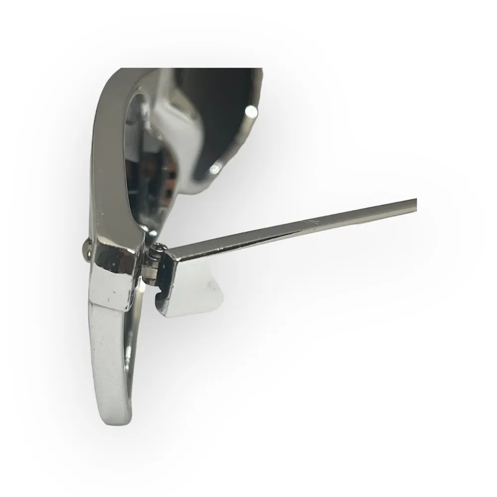 new Classic Horn Rim Wayfarer Sunglasses 𖤐 Silver Metallic 𖤐 UV Protect Lens - Image 8